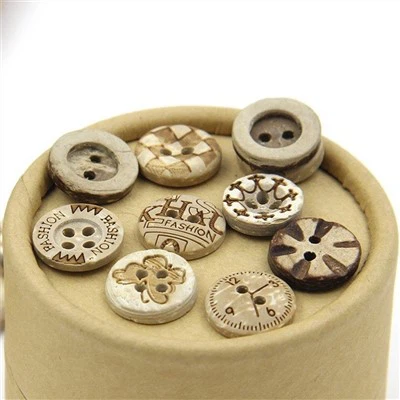 Natural Color Round Coconut Shell Buttons
