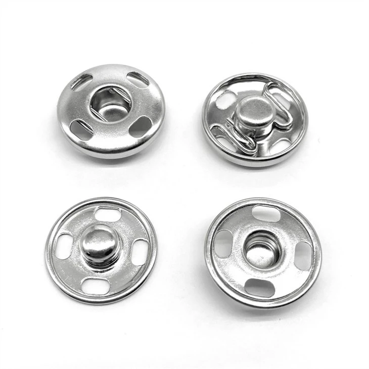 Silver Metal Snap Fasteners Press Button Hidden Discount Metal Buttons